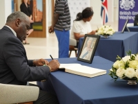 Ambassador Jones signs Book of Condolence for Her Majesty Queen Elizabeth II