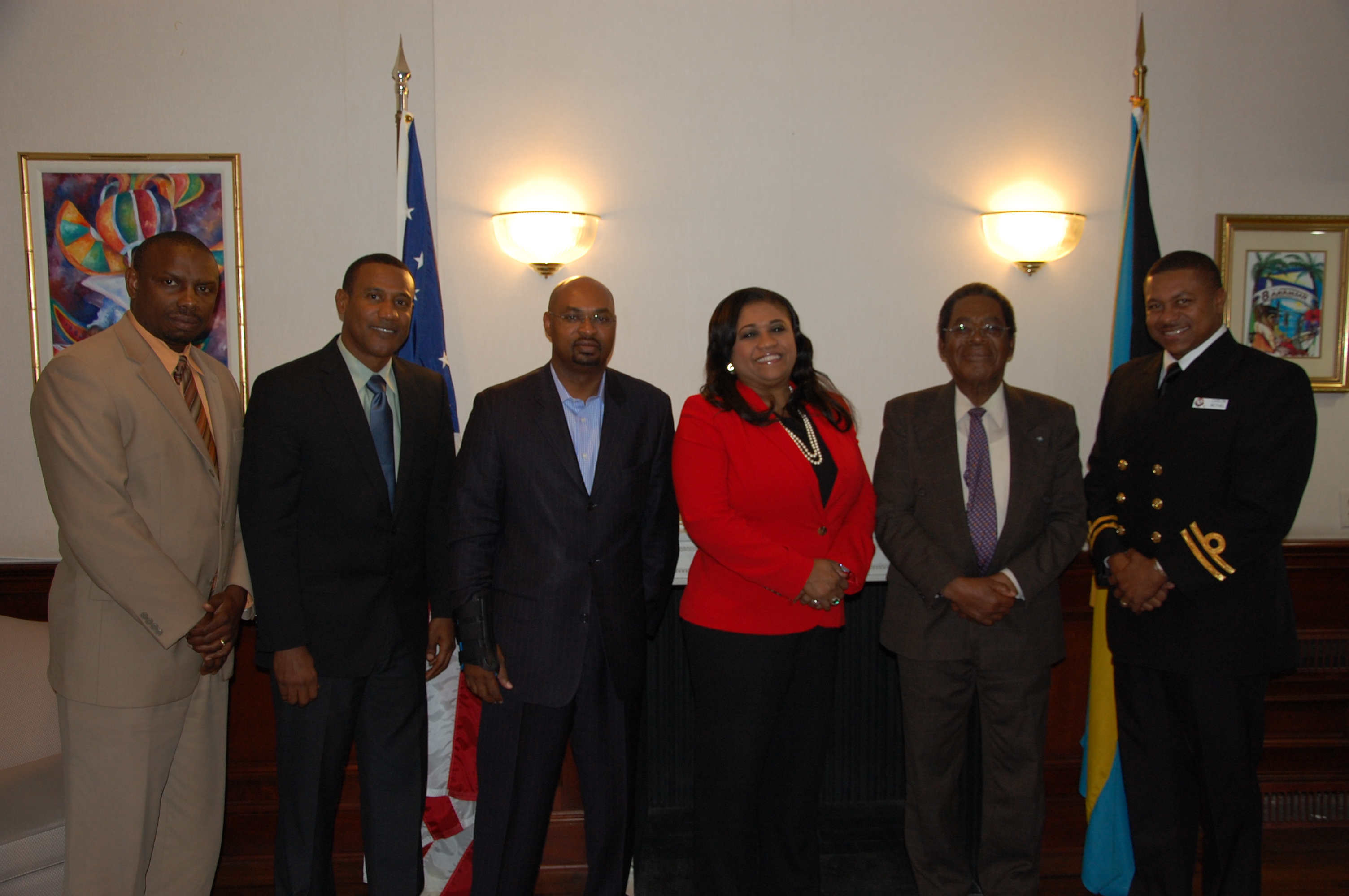 Two high-ranking officers of the Royal Bahamas Defence Force (RBDF) and an information specialist with the Ministry of Finance who were taking security-related courses in Washington, D.C., visited the Bahamas Embassy