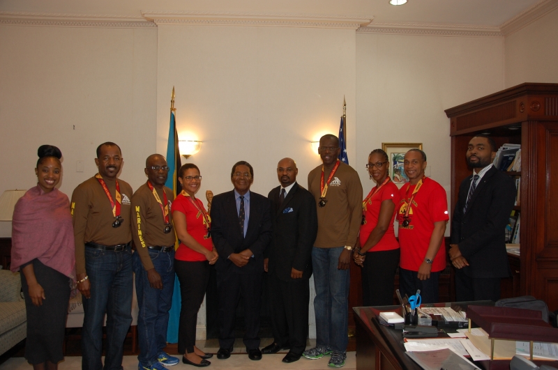 Bahamas Roadmasters visiting the Embassy