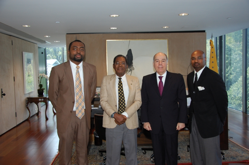 Ambassador Dr. Eugene Newry, Deputy Chief of Mission Chet Neymour and Third Secretary Mikhail Bullard met with His Excellency Mauro Vieira, Ambassador of Brazil to the United States on 24 June, 2014
